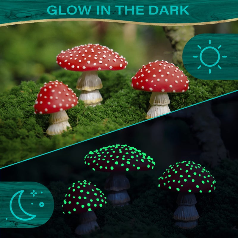 Tree Poetry Fairy Garden Miniatures, Mini Mushroom Figurines, Mushrooms Decor, Outdoor Mushroom, Fake Mushrooms, Mushroom Statue, Fairy Garden, Mushroom Garden Decor, Mushroom Outdoor - Image 2