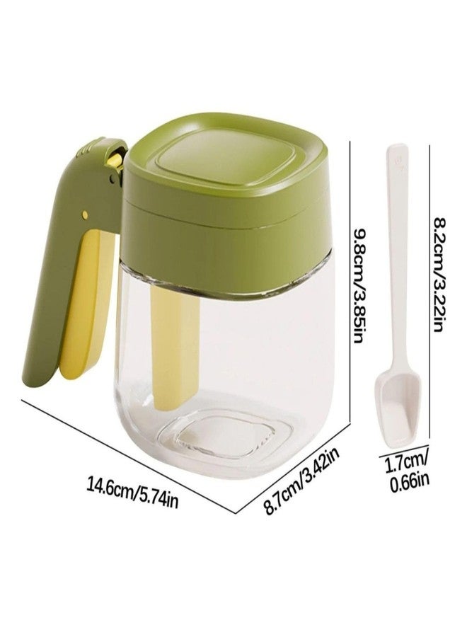 Baskety Spice Container with Airtight Lid and Spoon Storage Jar for Salt, Sugar & Masala Powders (White & Yellow & Green; Pack of 3) - Image 2