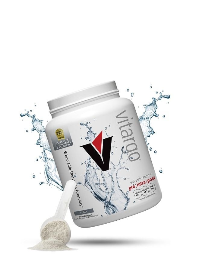 مكمل VITARGO للكربوهيدرات 2X أسرع وقود للعضلات 4 رطل بنكهة غير مضافة / عادي - مسحوق كربوهيدرات قبل وبعد التمرين