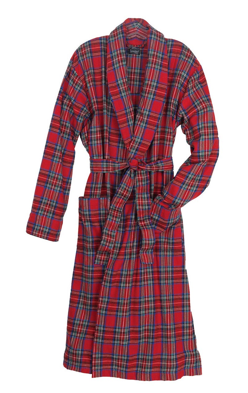 PajamaGram بيجاما جرام روب قطن فلانيل للسيدات - منسوج بصبغة خيوط ناعمة بنقشة مربعات، أحمر، M/L، 8-14 - Image 5