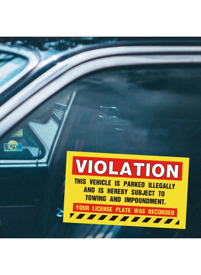 KORTTITALO “Violation" - Vehicle Illegally Parked, Parking Violation Notice Vehicle is Illegally Parked -Pack of 50 Parking Violation Stickers Hard to Remove, Large Size 5" X 9" - Image 2