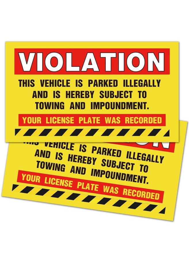 KORTTITALO “Violation" - Vehicle Illegally Parked, Parking Violation Notice Vehicle is Illegally Parked -Pack of 50 Parking Violation Stickers Hard to Remove, Large Size 5" X 9" - Image 1