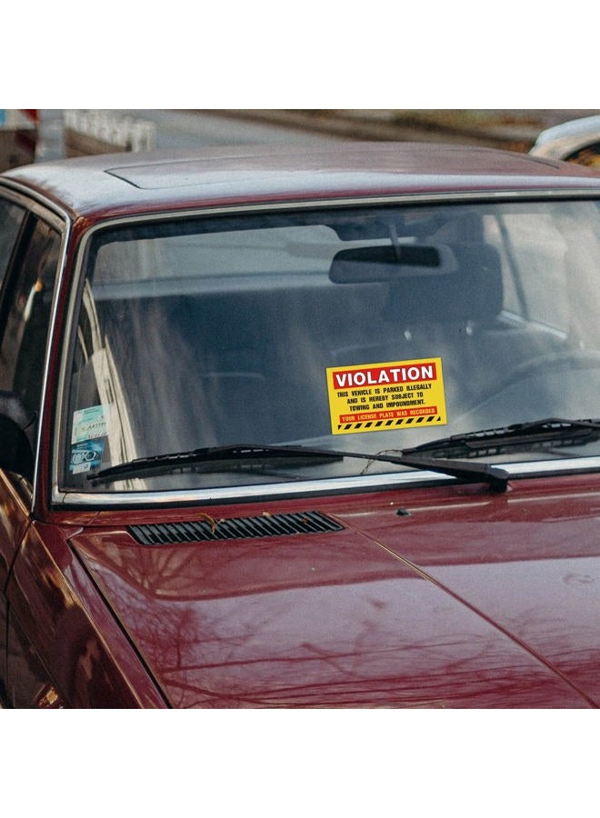 KORTTITALO “Violation" - Vehicle Illegally Parked, Parking Violation Notice Vehicle is Illegally Parked -Pack of 50 Parking Violation Stickers Hard to Remove, Large Size 5" X 9" - Image 3
