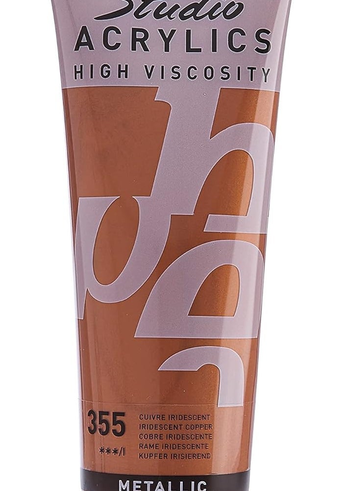 PEBEO Studio Acrylics High Viscosity Acrylic Paint - Iridescent Copper, 250 ml - Image 1