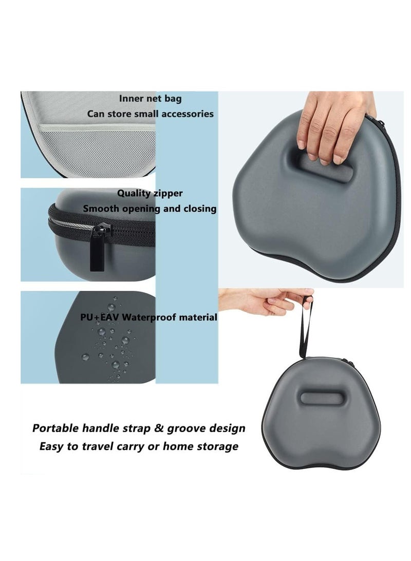 KASTWAVE Hard Case for Airpods Max Headphones, Carrying Case Storage Travel Case Fashion PU Case Wireless Headphones EVA Storage Case Protective Case Cover (Gray) - Image 3