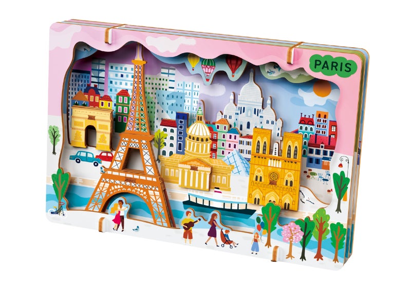 Avenir - Let’s Travel Together 3D Cityscape Puzzle – Paris Wooden DIY Model Kit | Build Famous Landmarks with Illustrated Guide | Educational Travel Gift for Kids & Adults - Image 2