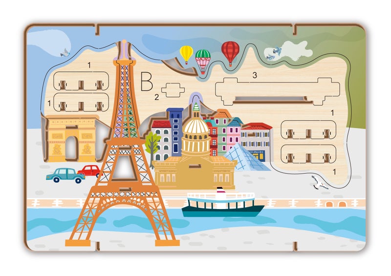 Avenir - Let’s Travel Together 3D Cityscape Puzzle – Paris Wooden DIY Model Kit | Build Famous Landmarks with Illustrated Guide | Educational Travel Gift for Kids & Adults - Image 3