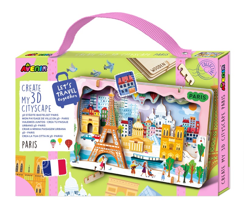 Avenir - Let’s Travel Together 3D Cityscape Puzzle – Paris Wooden DIY Model Kit | Build Famous Landmarks with Illustrated Guide | Educational Travel Gift for Kids & Adults - Image 1
