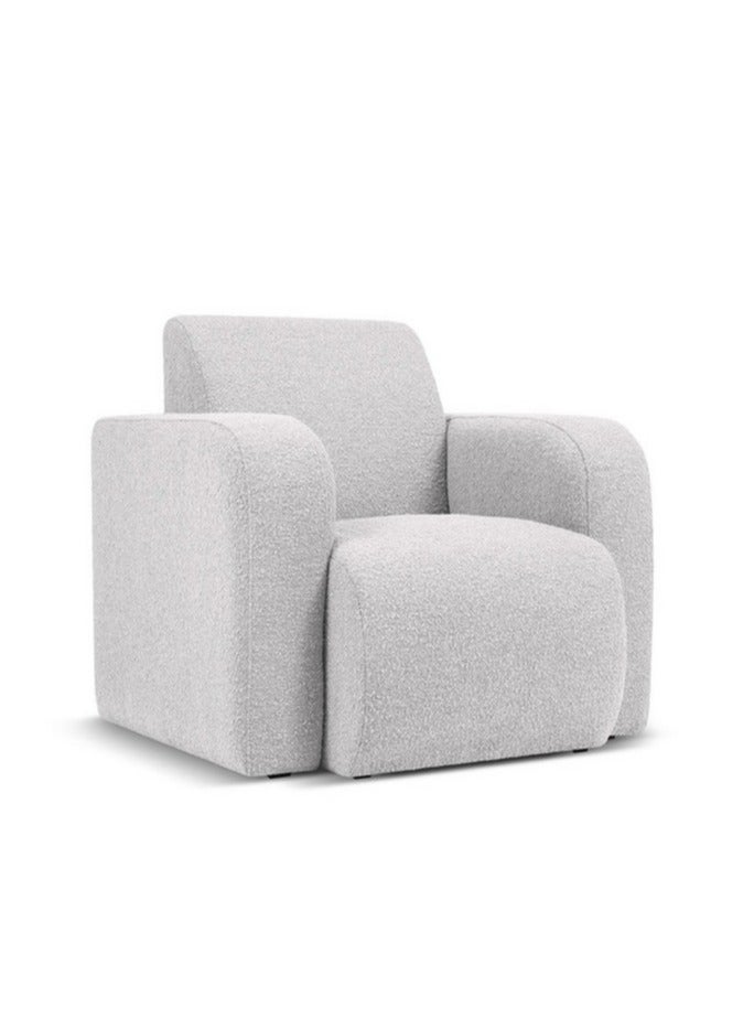 House One Arm Chair|swedish wood and Bouclee - Grey - Image 1