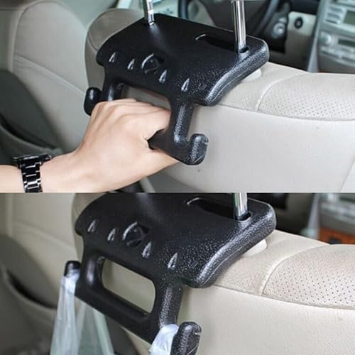 Rasdion Car Back Seat Headrest Hanger Holder Storage Hook Organizer, Hand Grip Auto Back Seat Hanger Hook Grab Handle Car Headrest Hanger Hooks Grab Bar, Universal Vehicle Back Seat Headrest Hanger - Image 4