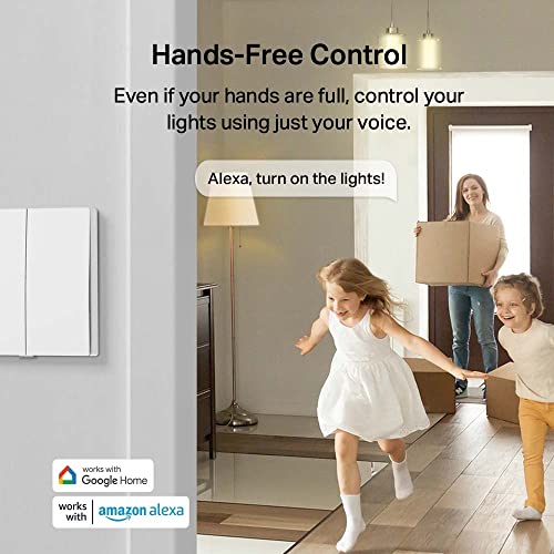 Tapo S220 Smart Light Switch 2 Gang 1 Way, Remote And Voice Control,Away Mode,No Neutral Required,Battery Included,Work With Alexa & Google Home, Hub Required Sold Separately - Image 3