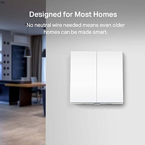Tapo S220 Smart Light Switch 2 Gang 1 Way, Remote And Voice Control,Away Mode,No Neutral Required,Battery Included,Work With Alexa & Google Home, Hub Required Sold Separately - Image 4