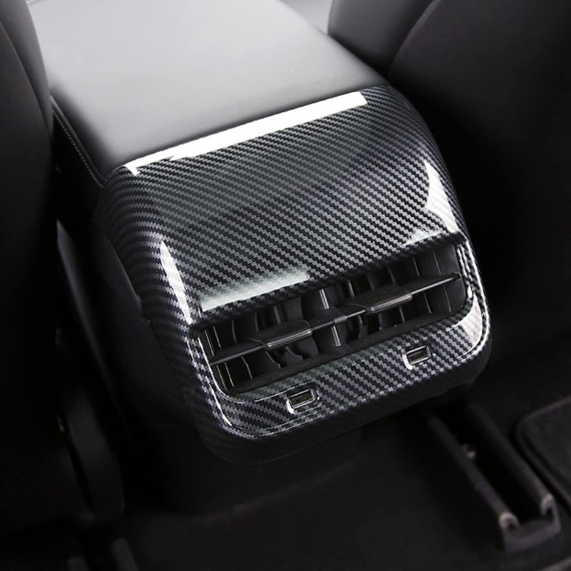 LIMBQS Carbon Fiber AC Vents Cover for Tesla Model 3 Model Y Rear Center Console Air Vent Trim for Tesla Accessories