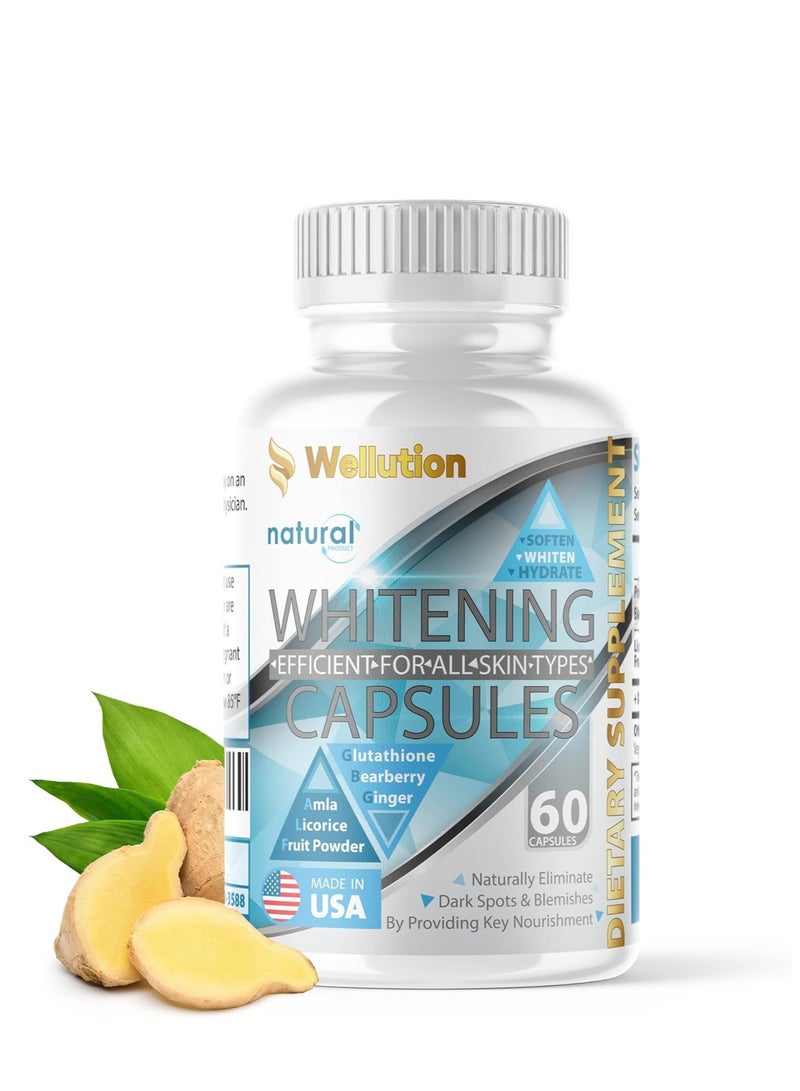 WELLUTION Natural Whitening 60 Capsules - Image 1