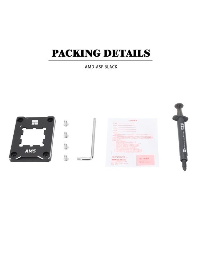 حامل معالج ASF-Black AM5، إطار تثبيت مضاد للانحناء، قاعدة تثبيت AM5 كاملة التركيب بدون علامات، إطار تلامس مضاد للانحناء AM5، معيار مبرد المعالج - Image 4