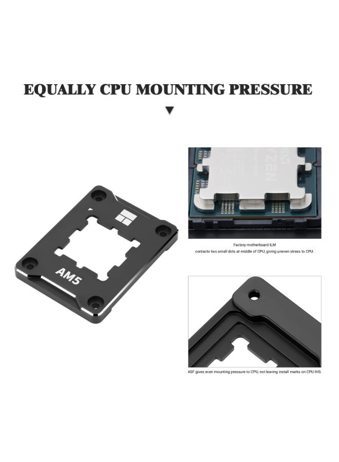 حامل معالج ASF-Black AM5، إطار تثبيت مضاد للانحناء، قاعدة تثبيت AM5 كاملة التركيب بدون علامات، إطار تلامس مضاد للانحناء AM5، معيار مبرد المعالج - Image 5