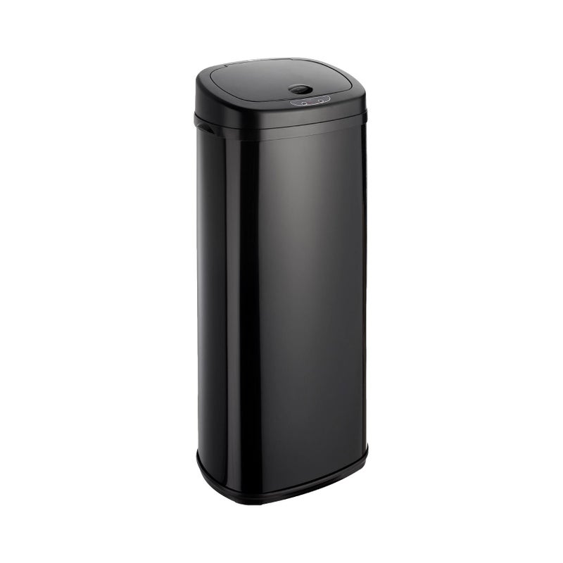 Dihl 50L Onyx Black with Black Lid Stainless Steel Auto Touchless HandsFree Sensor Kitchen Waste Dust Bin Automatic Motor