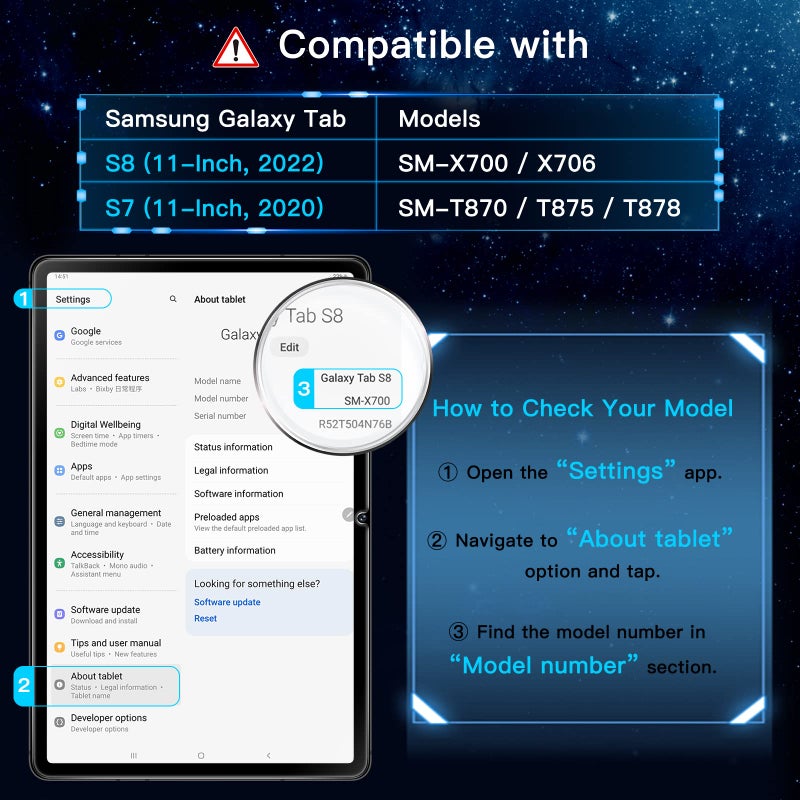 JETech Screen Protector for Samsung Galaxy Tab S8 2022 / Tab S7 2020 11-Inch (SM-X700/X706/T870/T875/T878) with Easy Installation Frame, Tempered Glass Film, HD Clear, 2-Pack - Image 3