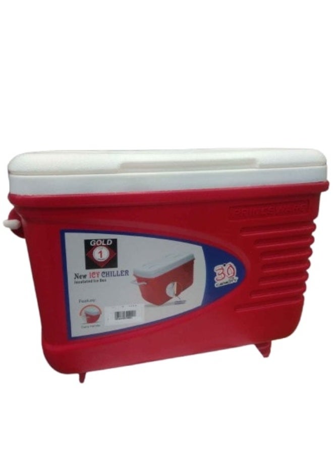 30-Litre Ice Box Thermo insulated Picnic Cool Box-Thermo Keeper Container Expanded Cooler Fishing Ice Box-Orange