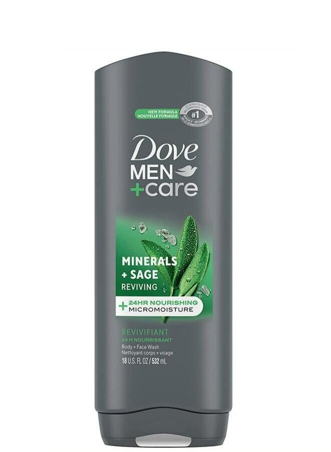 دوف غسول كير آند ريفينج للجسم والوجه بالمعادن والمريمية 532 مل