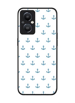 Rugged Black edge case for Reno8 Z 5G / Reno8 Lite 5G / Reno7 Z 5G Slim fit Soft Case Flexible Rubber Edges Anti Drop TPU Gel Thin Cover - Anchor Blue