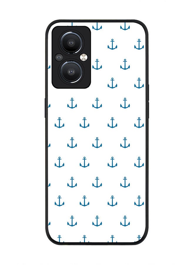 Stylizedd - Rugged Black edge case for Reno8 Z 5G / Reno8 Lite 5G / Reno7 Z 5G Slim fit Soft Case Flexible Rubber Edges Anti Drop TPU Gel Thin Cover - Anchor Blue - Image 1