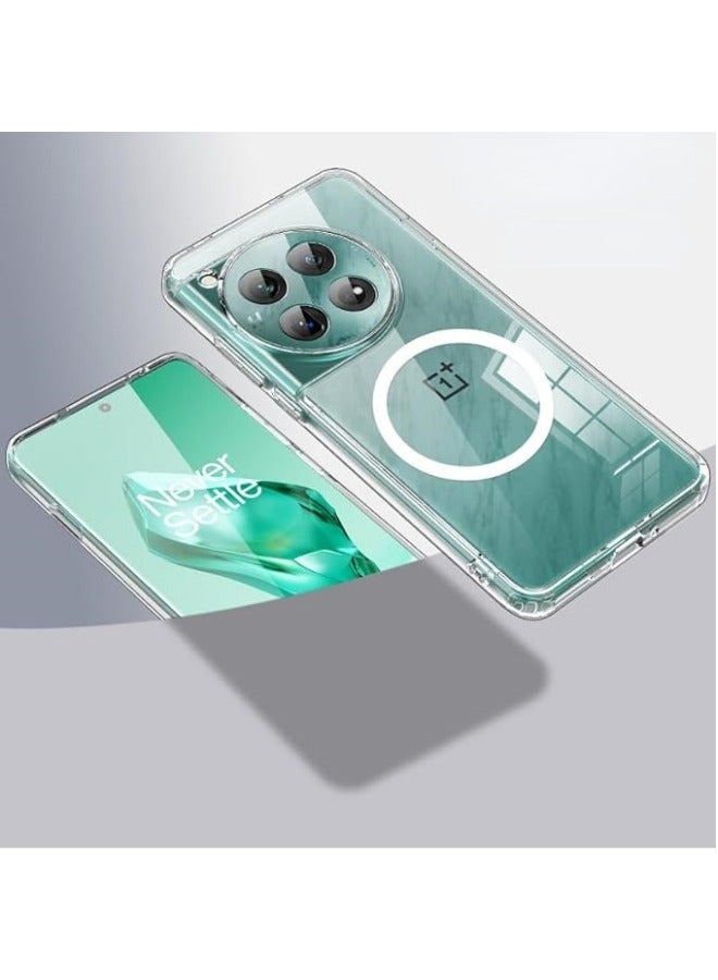 عام علبة شحن لاسلكي متوافقة مع هاتف OnePlus 12 5G وغطاء هاتف واضح ومقاوم للصدمات من الأكريليك لـ OnePlus 12. - Image 1