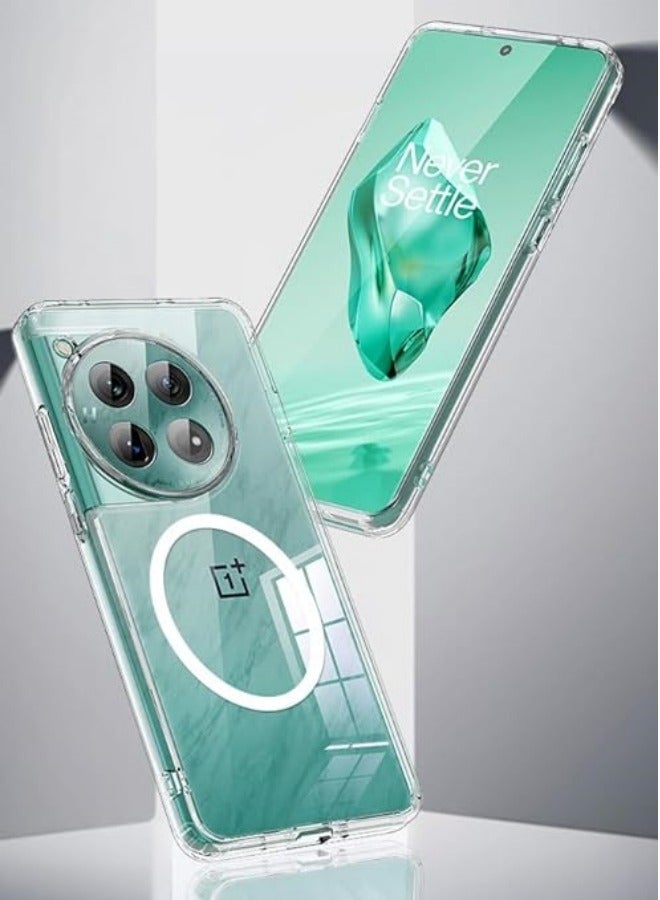 عام علبة شحن لاسلكي متوافقة مع هاتف OnePlus 12 5G وغطاء هاتف واضح ومقاوم للصدمات من الأكريليك لـ OnePlus 12. - Image 3