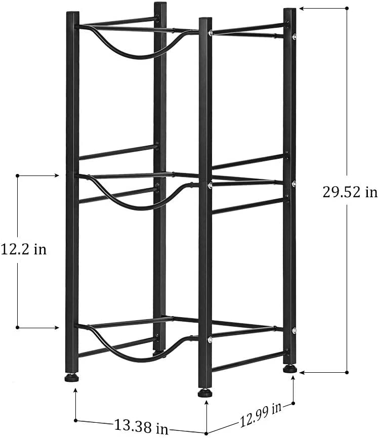 LIANTRAL 5 Gallon Water Bottle Rack - Detachable Heavy Duty 3-Tier Stand for Home, Office (Black) - Image 2
