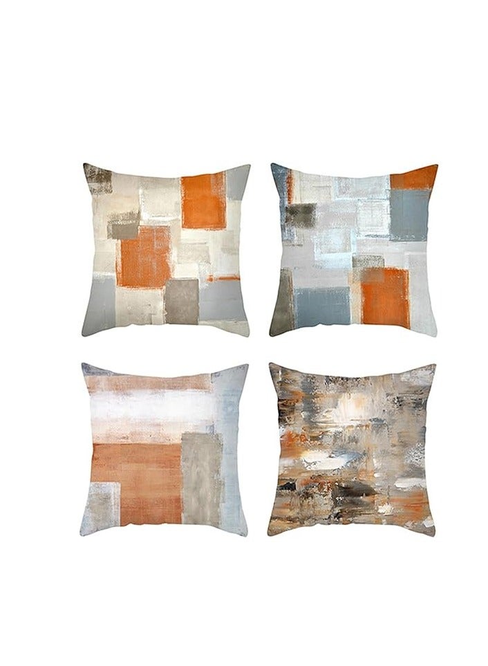 18x18” Decorative Pillow Covers (Set of 4) – Modern Linen Fabric, Stylish Cushion Covers, Washable Pillowcases, Comfortable Throw Pillows, 45x45cm, Durable, Versatile Indoor & Outdoor Pillow Covers - Image 1