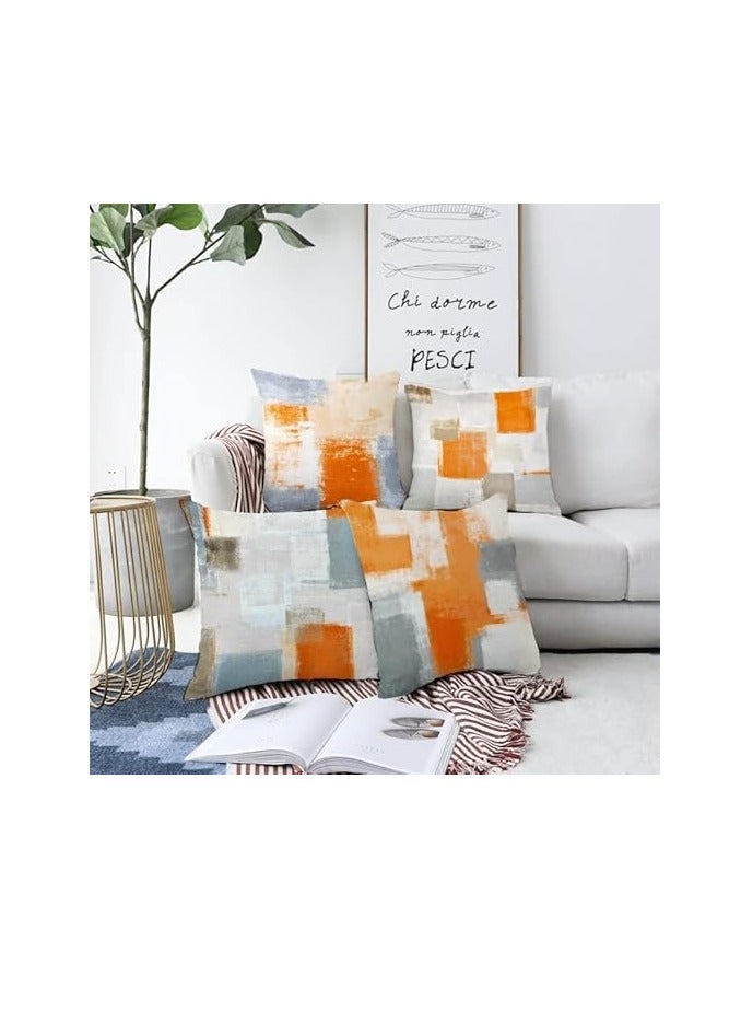 18x18” Decorative Pillow Covers (Set of 4) – Modern Linen Fabric, Stylish Cushion Covers, Washable Pillowcases, Comfortable Throw Pillows, 45x45cm, Durable, Versatile Indoor & Outdoor Pillow Covers - Image 2