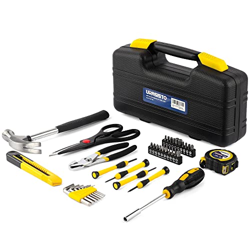 URASISTO 40-Piece Home Tool Kit with Easy Carrying Box, Small Basic Hand Tool Set Perfect for DIY Building, Home Maintenance and Woodworking, Great for College Students - Image 1