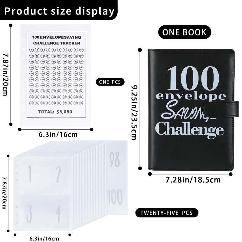 NICOOTH 100 Envelopes Money Saving Binder A5 Savings Challenge Book Easy and Fun Way to Save $5050 - Image 2