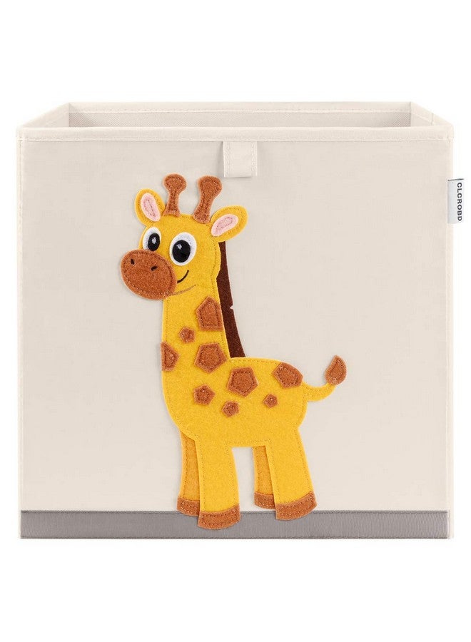 CLCROBD Foldable Animal Cube Storage Bins Fabric Toy Box/Chest/Organizer for Kids Nursery, 13 inch (Elegant Giraffe) - Image 1