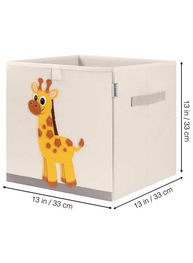 CLCROBD Foldable Animal Cube Storage Bins Fabric Toy Box/Chest/Organizer for Kids Nursery, 13 inch (Elegant Giraffe) - Image 2