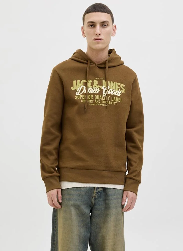 JACK & JONES Logo Regular Fit Pullover Hoodie