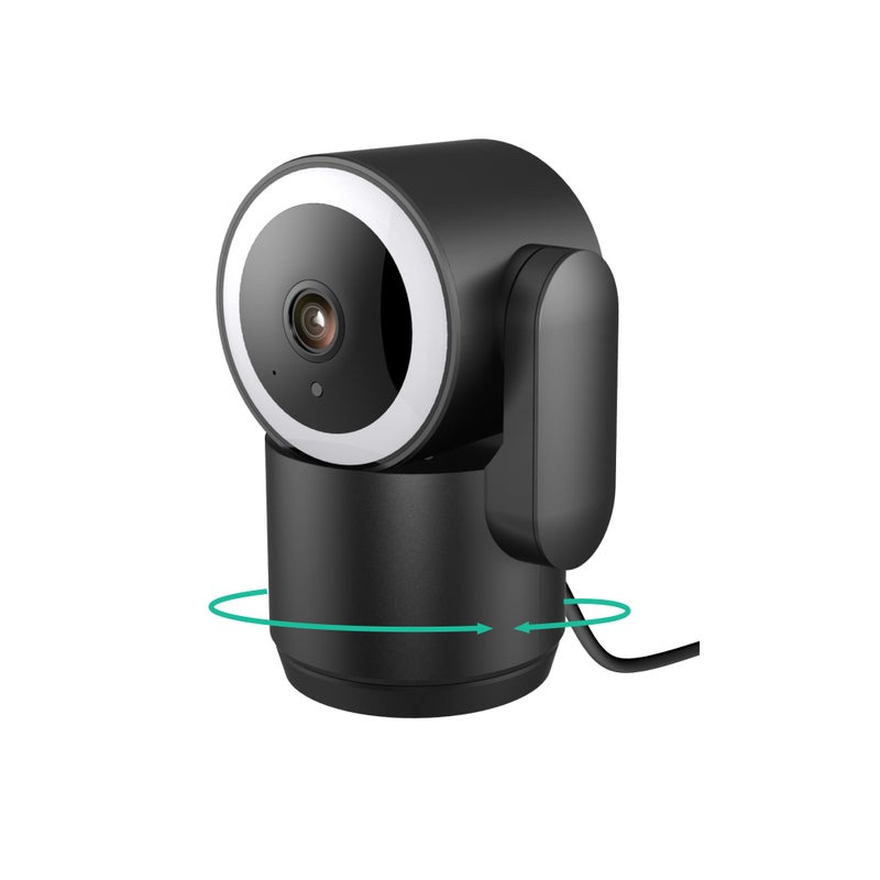 LUNA Home Luna 2K Indoor Cameras for Home Security, 2.4GHz & 5GHz WiFi, 360-Degree Pan-Tilt, Built-in Spotlight, Human Auto Tracking, Siren, Pet/Dog/Baby Camera with Phone app, Black (2026 Upgrade Version) - Image 1