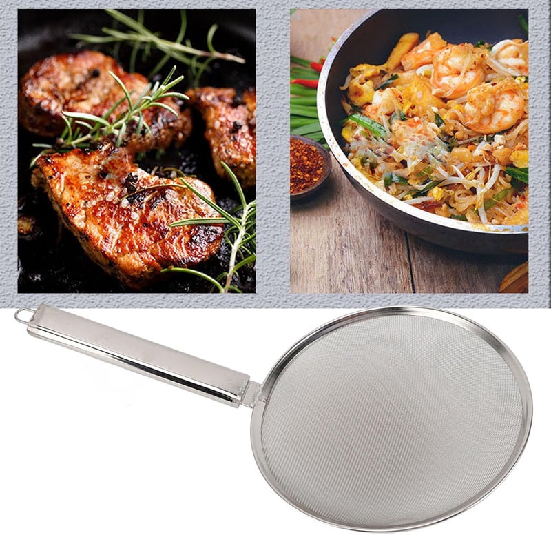 Skimmer Spoon Stainless Steel, Heat Fine Mesh Food Strainer 30cm - Anti Slip Handle, Highly Efficient Frying Cooking Tool, Kitchen Essential (26cm / 10.2in) - Image 3