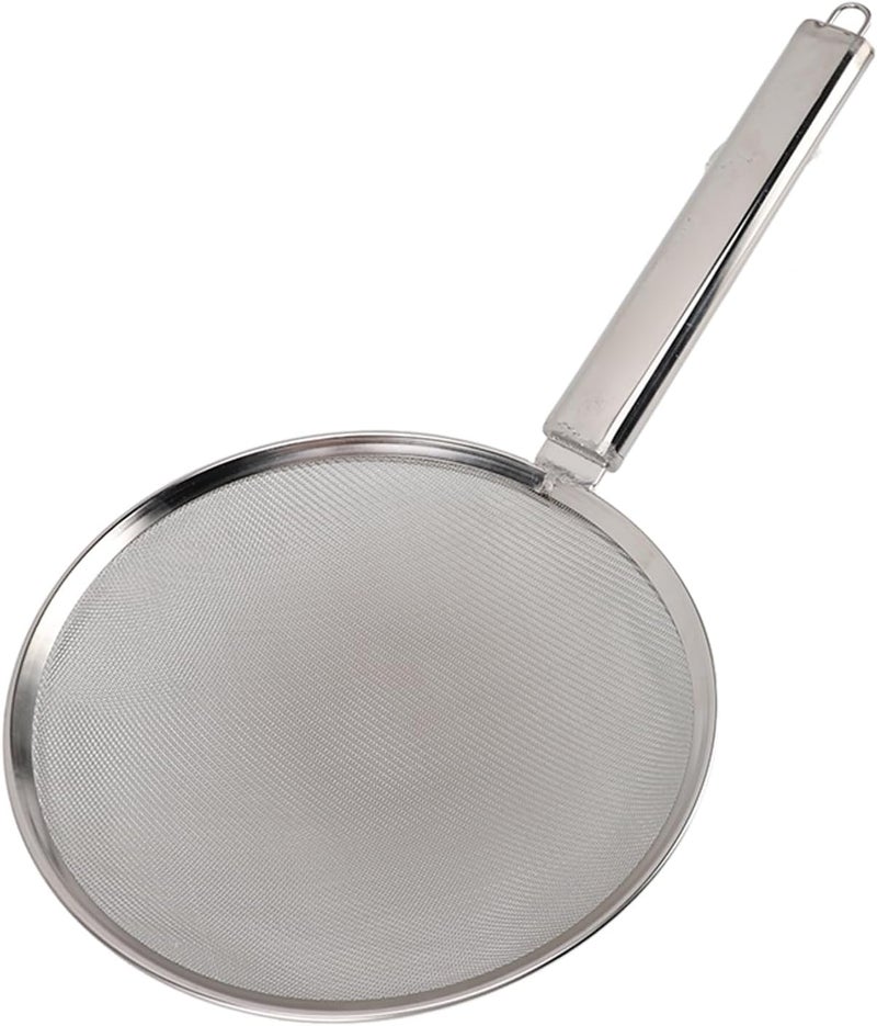 Skimmer Spoon Stainless Steel, Heat Fine Mesh Food Strainer 30cm - Anti Slip Handle, Highly Efficient Frying Cooking Tool, Kitchen Essential (26cm / 10.2in) - Image 1