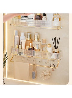 Luteti Luteti NonPunching LoadBearing Bathroom Bathroom with Bathroom Shelf Space Aluminum Wall Hanging Towel Rack Toilet Storage Shelf  - Image 3