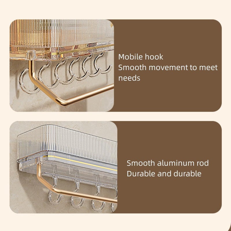 Luteti Luteti NonPunching LoadBearing Bathroom Bathroom with Bathroom Shelf Space Aluminum Wall Hanging Towel Rack Toilet Storage Shelf  - Image 4