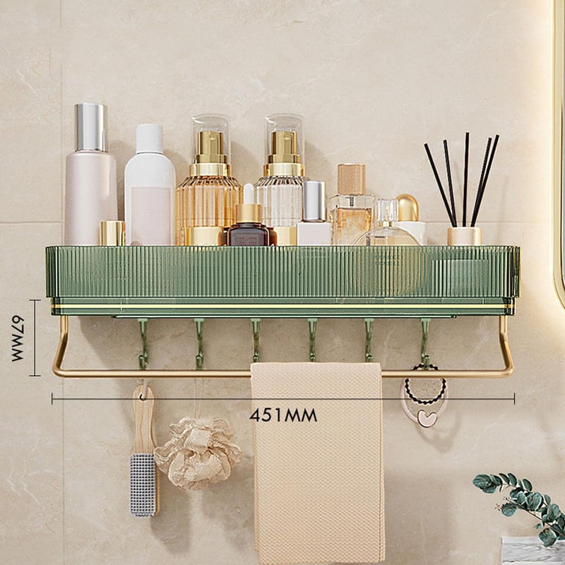 Luteti Luteti NonPunching LoadBearing Bathroom Bathroom with Bathroom Shelf Space Aluminum Wall Hanging Towel Rack Toilet Storage Shelf  - Image 2