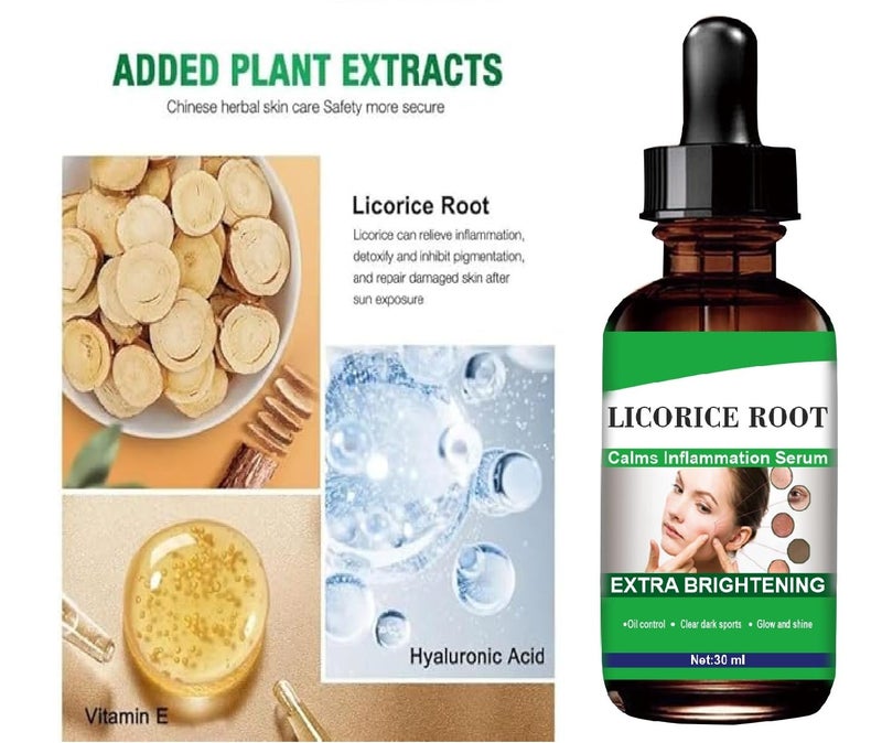 Licorice Root Serum Moisturization AntiAging Even Skin Tone lighten pigmentation radiant skin tone 30ml - Image 4