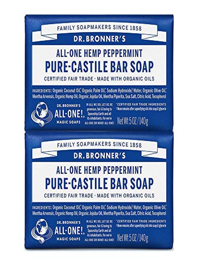 Dr. Bronner's صابون باري قياسي نقي (نعناع، 5 أونصة) - مصنوع من زيوت عضوية، للوجه، الجسم والشعر، لطيف ومرطب، قابل للتحلل، نباتي، خالٍ من القسوة، غير معدّل وراثياً (5 أونصة، عبوة من 2) - Image 2