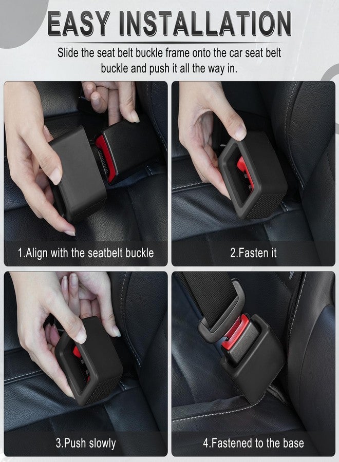 Amiss 2PCS Seat Belt Buckle Holder, Universal Silicone Rear Seat Belt Booster & Fixer for Easy Access, Keeping Receptacle Upright for Kids and Adults, Car Interior Accessories-Fits Most Cars (Black) - Image 3