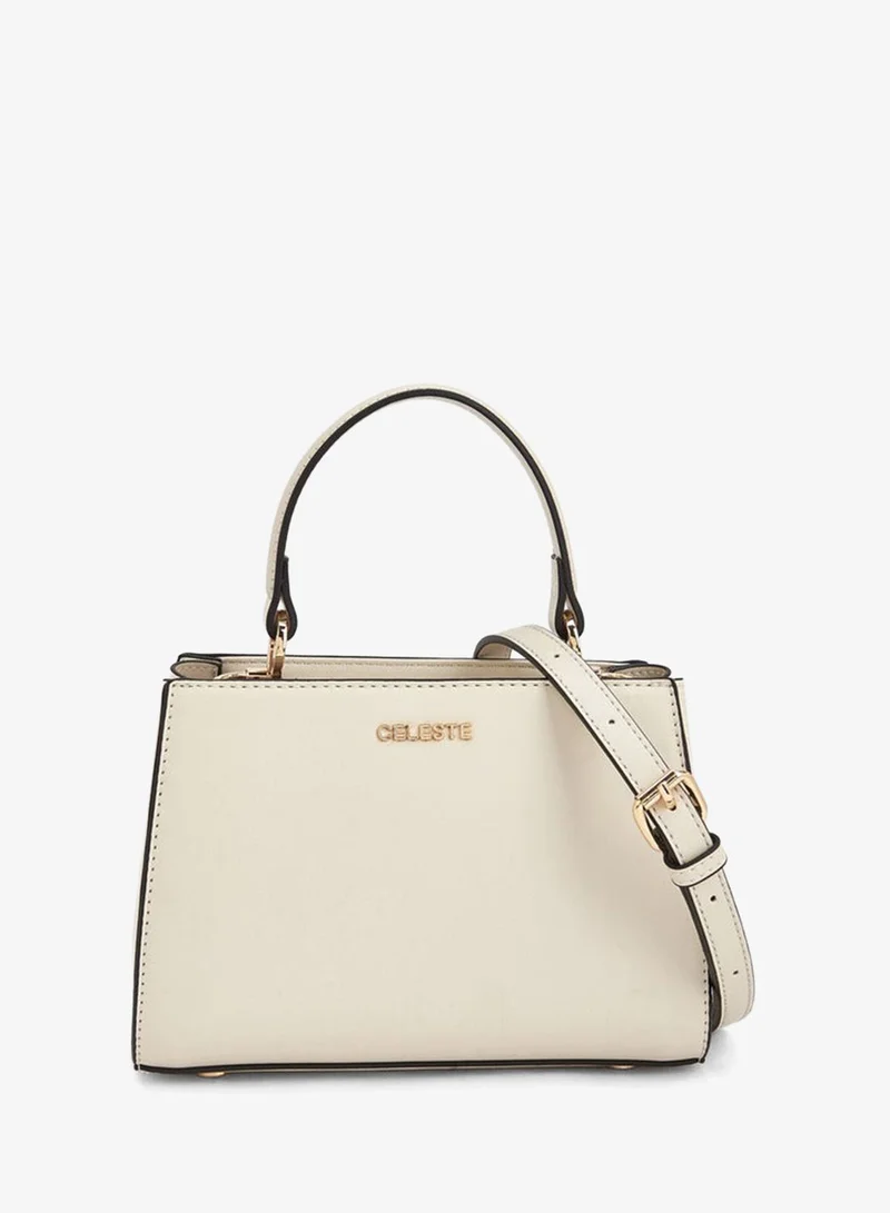 Solid Tote Bag with Detachable Straps