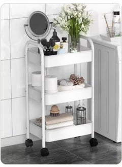POWER 3-Tier Multipurpose Rolling Shelves Metal Cart Organizer Green  - Image 2