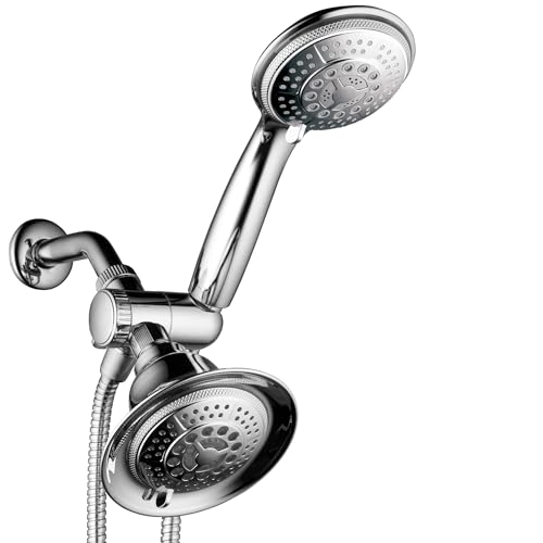 Hotel Spa Shower Combo with LED Shower Head – High-Performance 2 in 1 Combination Shower System – Use Overhead Hands-Free, Enjoy Regular or LED Shower Pampering Shower Heads/Ambiance of LED Lighting - Image 1