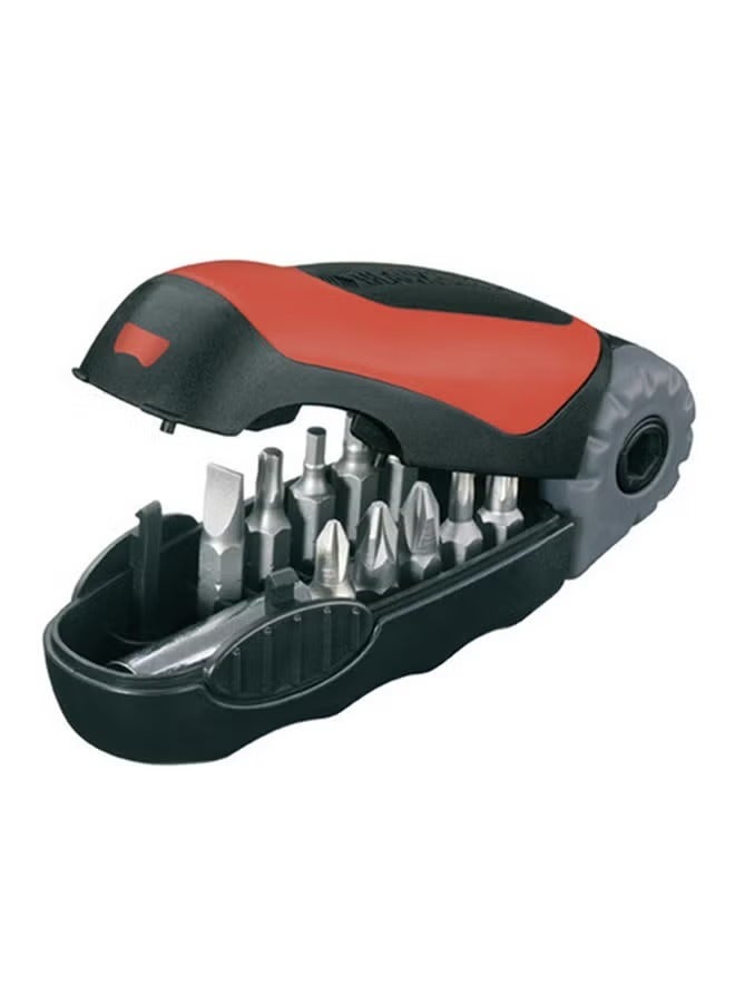 طقم مفكات براغي بمقابض قلّابة من 11 قطعة رمادي/برتقالي/اسود