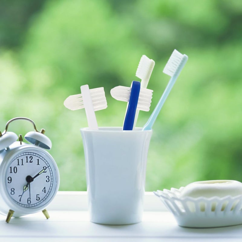 ARTIBETTER 2Pcs Double-Sided False Toothbrush Cleaning Tool (White + Blue) - Image 4